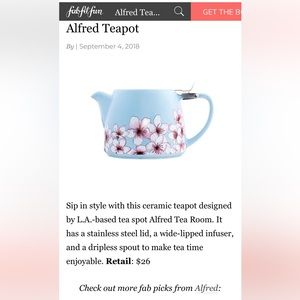 Alfred ceramic and stainless steel teapot